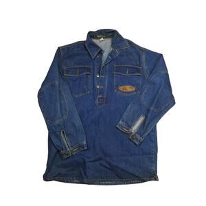 vintage 1990s Lugz 1/2 button heavy denim shirt, Size: 1XLT